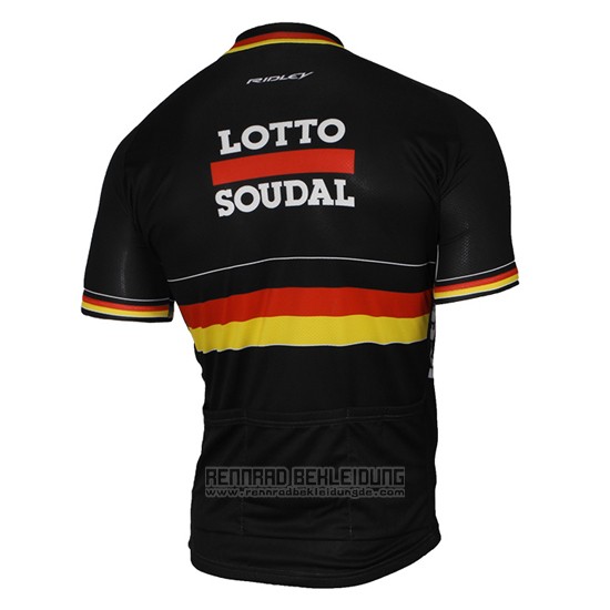 2017 Fahrradbekleidung Lotto Soudal Champion Belga Trikot Kurzarm und Tragerhose